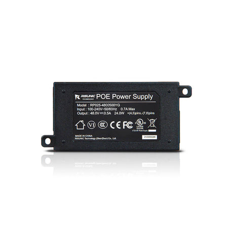 RAKwireless 1000M Gigabit PoE Injector with UK plug providing 48V power for LoRaWAN gateways.