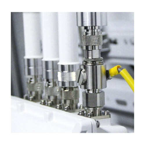 RAKwireless RF lightning arrestor surge protective device with N-type male to N-type female connectors and IP67 rating.