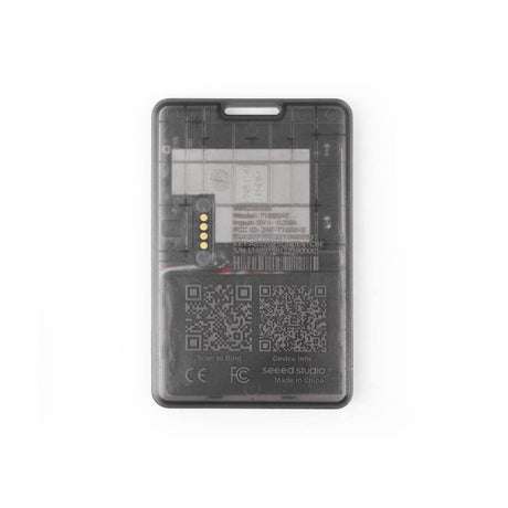 Seeed Studio SenseCAP T1000-E LoRaWAN card tracker, slim credit-card sized GPS tracker for asset and personnel monitoring.