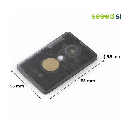 Seeed Studio SenseCAP T1000-E LoRaWAN card tracker, slim credit-card sized GPS tracker for asset and personnel monitoring.