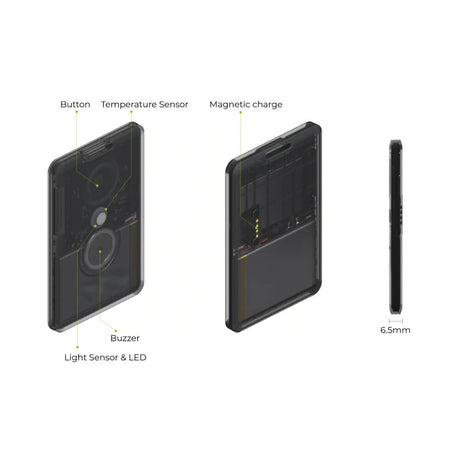 Seeed Studio SenseCAP T1000-E LoRaWAN card tracker, slim credit-card sized GPS tracker for asset and personnel monitoring.