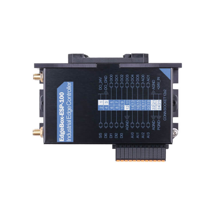 Seeed Studio EdgeBox-ESP-100 industrial edge controller with ESP32-S3, 4G LTE, and multi-fieldbus support.