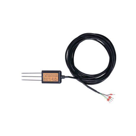 Seeed Studio S-Soil MTEC-02 industrial RS485 3-in-1 sensor measuring soil moisture, temperature, and electrical conductivity.