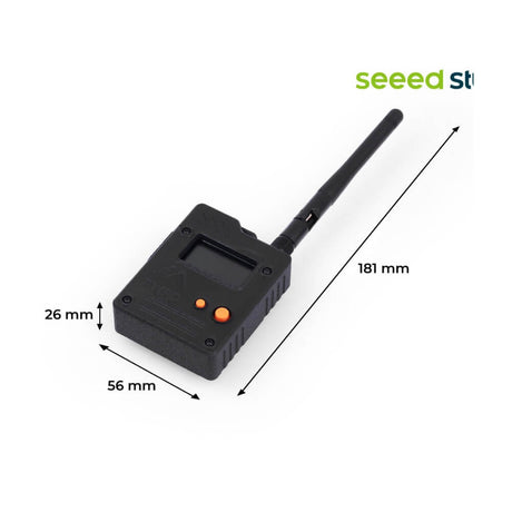 Seeed Studio Wio Tracker L1 Pro Meshtastic edition with OLED display and 3D printed protective casing.