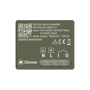 MClimate 16A Dry Switch LoRaWAN miniature relay for smart home automation and high-load switching in European wall boxes.