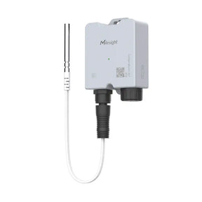 Milesight TS201 LoRaWAN Temperature Sensor with DS18B20 Probe, IP67 Waterproof Enclosure and NFC Configuration for Cold Chain and Industrial Monitoring.