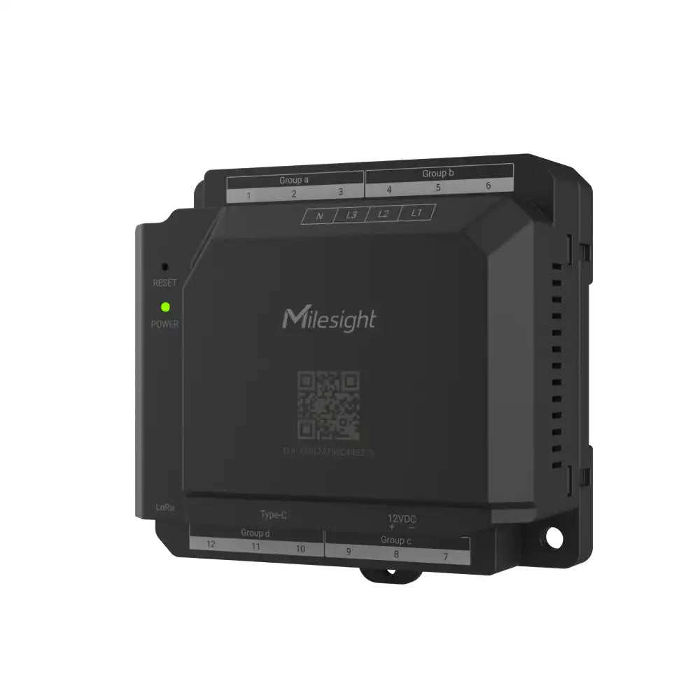 Milesight CTH01 LoRaWAN 12-channel smart power monitor hub for DIN-rail energy and power-quality monitoring