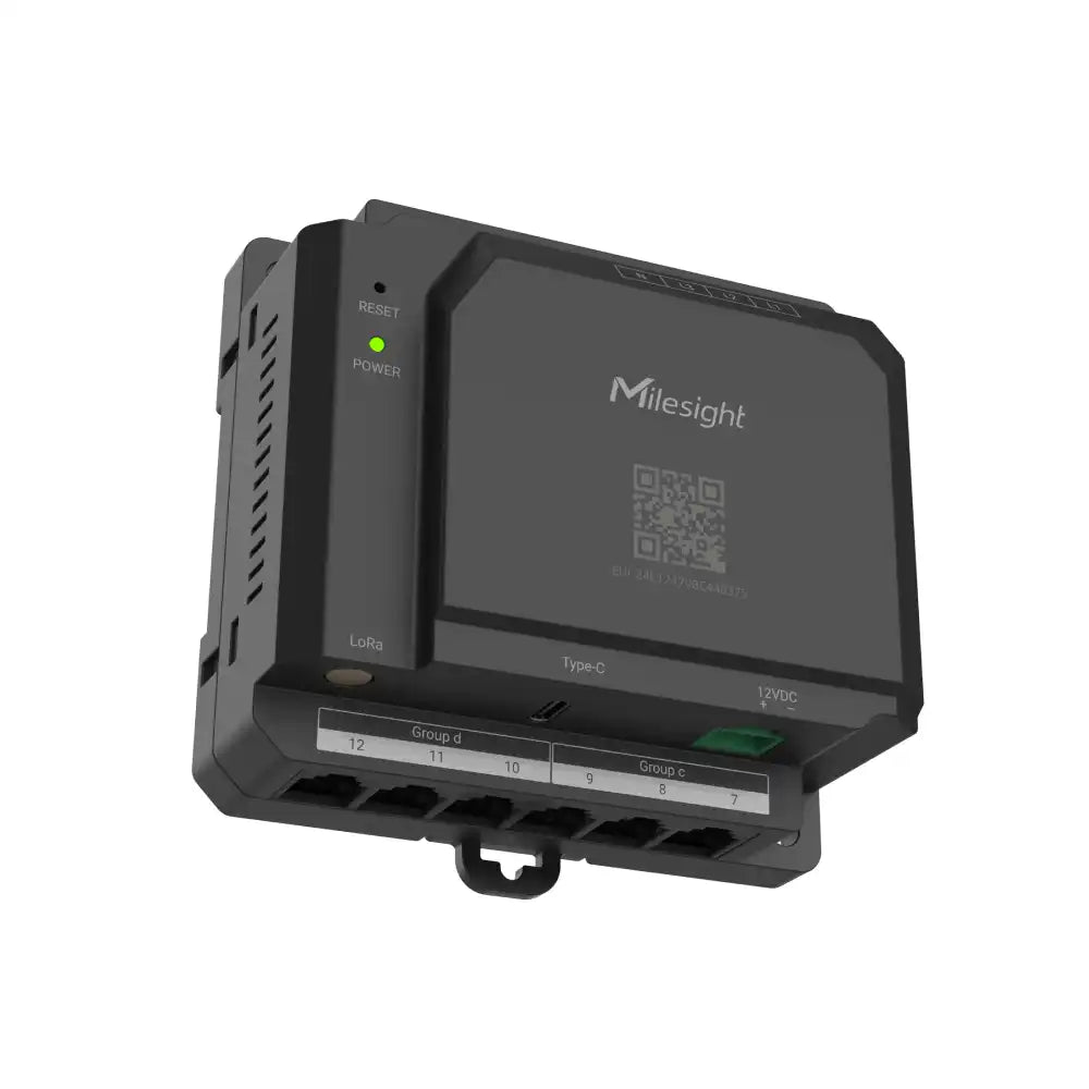 Milesight CTH01 LoRaWAN 12-channel smart power monitor hub for DIN-rail energy and power-quality monitoring