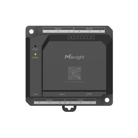 Milesight CTH01 LoRaWAN 12-channel smart power monitor hub for DIN-rail energy and power-quality monitoring