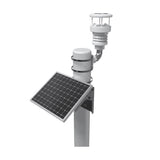 Milesight WTS506 LoRaWAN IoT Weather Station featuring an all-in-one sensor structure, WTS Hub, and 15W solar panel kit.